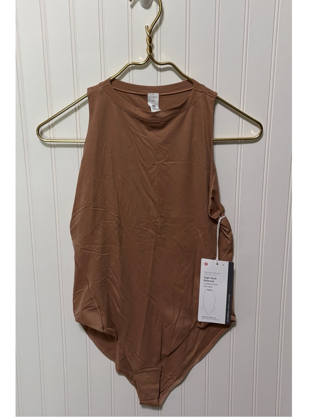 LULULEMON Dusty Clay Ultra Soft Nulu High Neck Sleeveless Bodysuit Size Medium